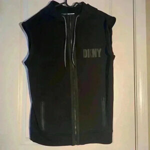 DKNY men’s black hooded jacket - Size L
